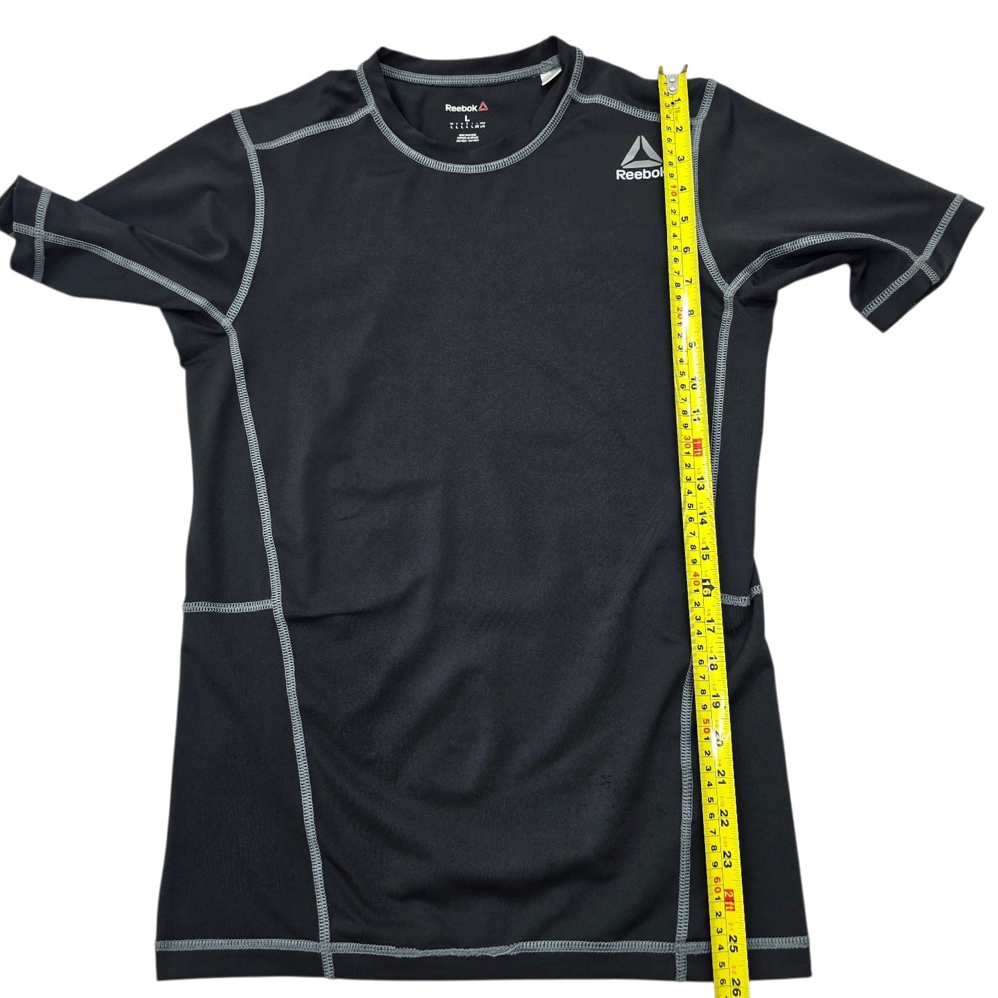 Reebok Men's Black Compression T-Shirt Size L Training Short Sleeve