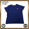 Superdry Orange Label Women's Navy Heathered T-Shirt XL Orange Trim Logo