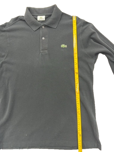 Lacoste Classic Fit Long Sleeve Polo Dark Grey Sz 4 Cotton Pique Men's