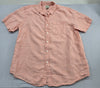 L.L.Bean Men's Peach Linen Short Sleeve Button-Down Shirt Size L