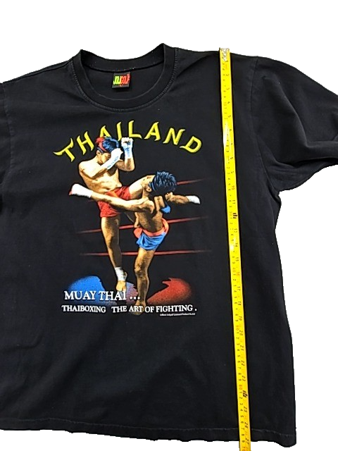 Joligolf Muay Thai Men's Black L T-Shirt 100% Cotton Thailand