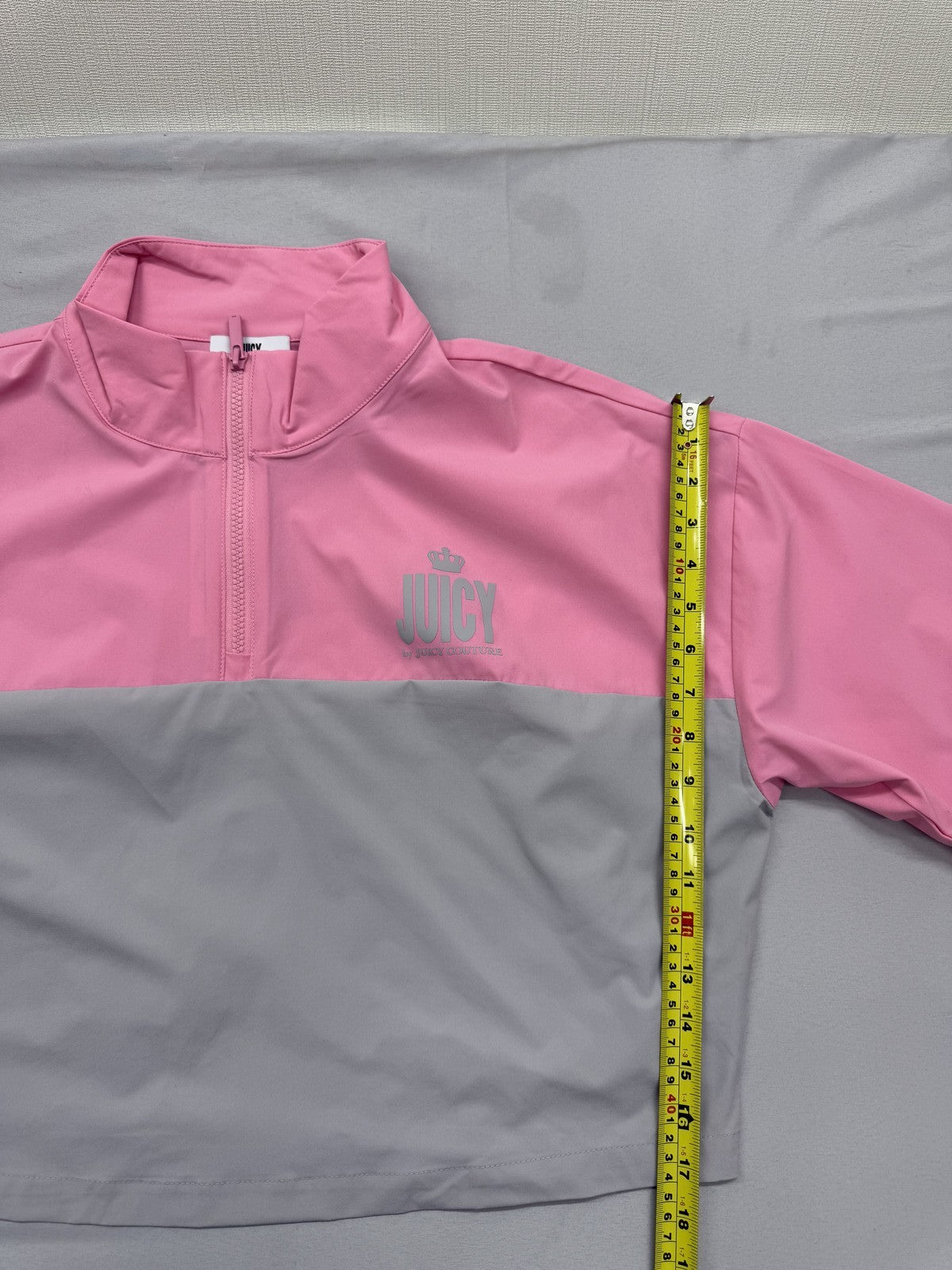 Juicy Women's Pink Gray Color Block Activewear Jacket Size L Zipper