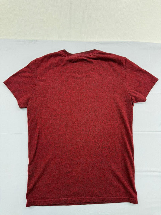 Vintage Superdry Men's Red T-Shirt – Size S, Short Sleeve, Crew Neck