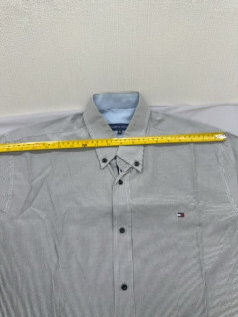 Tommy Hilfiger Men's Light Blue Check Dress Shirt XL Long Sleeve Button-Down
