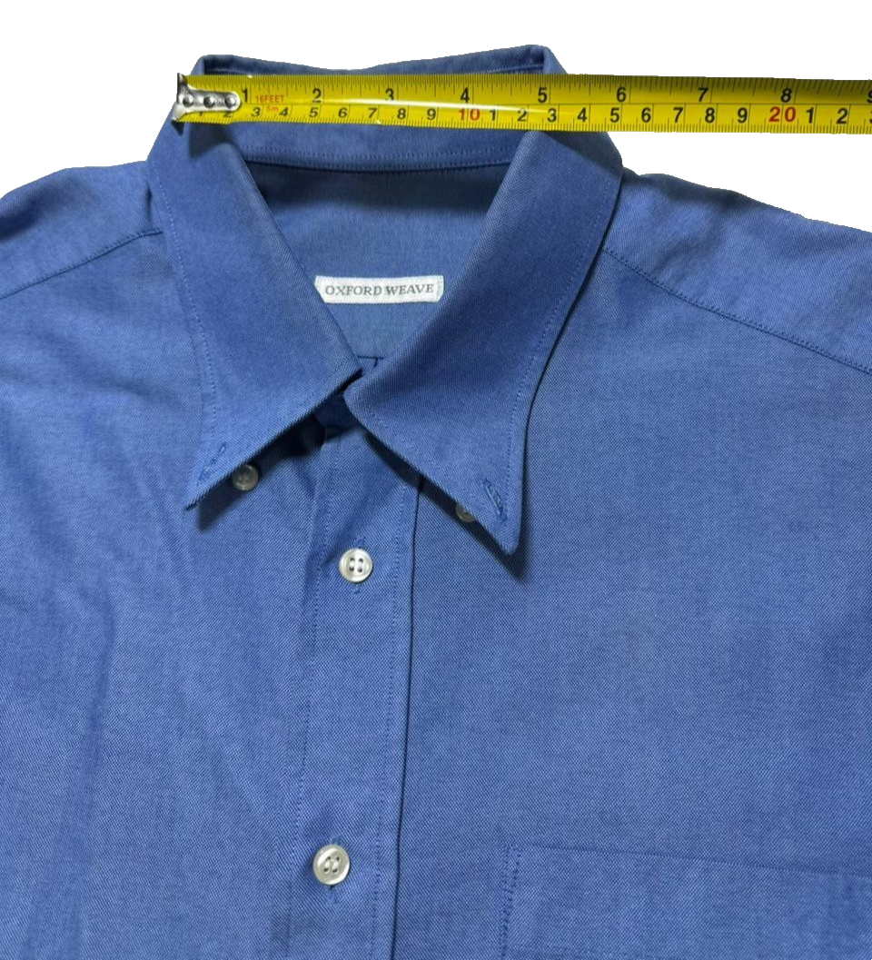 Men's Blue Oxford Weave Button-Up Dress Shirt - Size XL