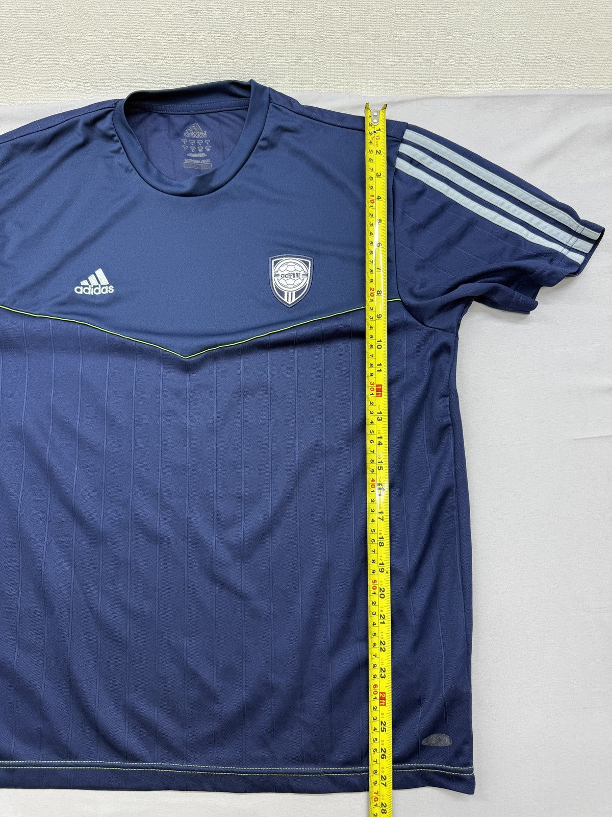 Adidas Men's Navy Striped Short Sleeve Jersey AEROREADY 2008