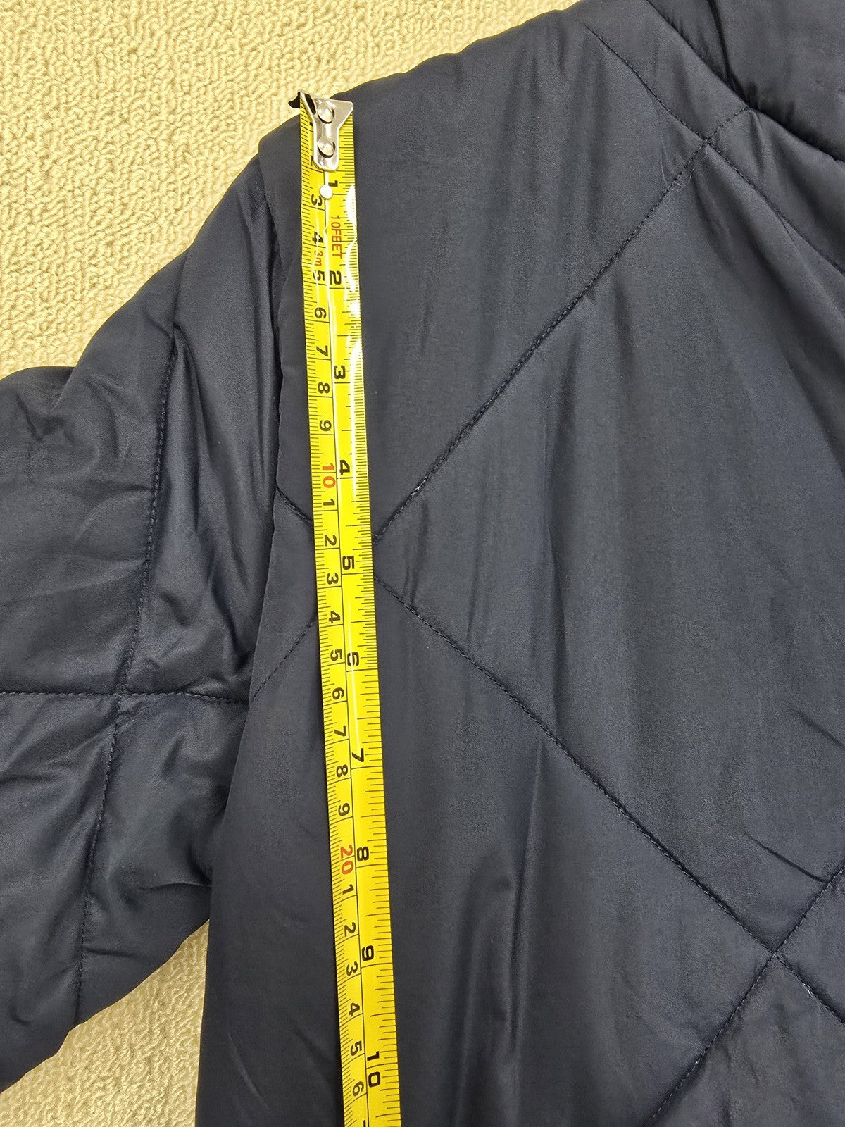 French Connection Navy Quilted Puffer Coat XS Long Winter Women