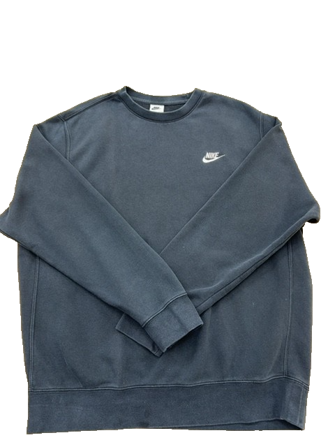 Nike Men's Gray Sweatshirt – Size L, Long Sleeve, Crew Neck