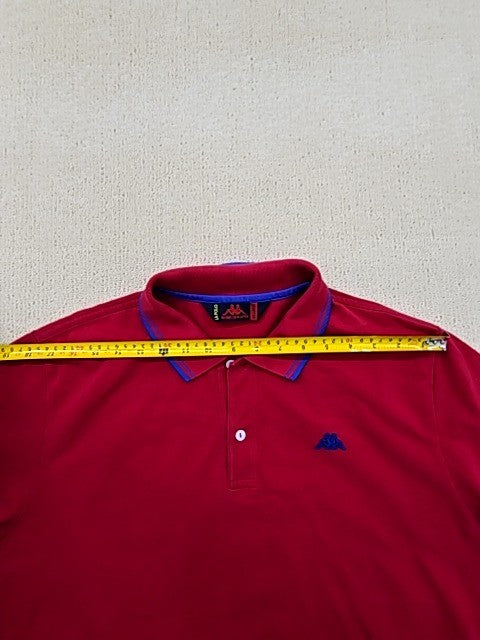 Kappa Red Cotton Polo Shirt XXL Short Sleeve Button Men Regular