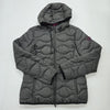 Superdry Boys Gray Puffer Jacket Hooded Quilted Full Zip Size M Midweight