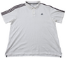Adidas Men's White Polo Shirt – Size XL, Striped, Short Sleeve – Ref 448F5