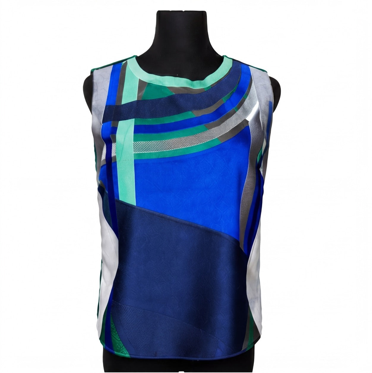 Armani Collezioni Geometric Patchwork Sleeveless Top — Brand New, Size 44
