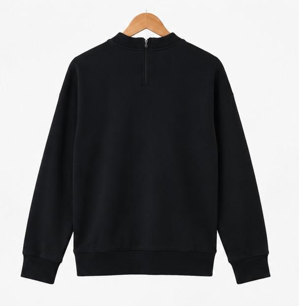 Adidas Originals x HYKE Black Crewneck Sweatshirt — Scuba Fabric, Back Zipper | Unisex Size S | Pre-Loved