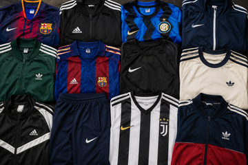 second hand sportswear Dubai curated vintage collection flat lay