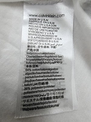 Calvin Klein Men's White XXL Short Sleeve Logo T-Shirt Cotton Jersey