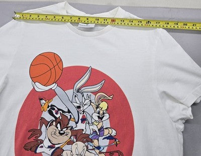 Primark Men's Space Jam Looney Tunes White Cotton M Short Sleeve T-Shirt