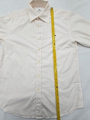 Lacoste White Striped Long Sleeve Button Down XL Cotton Embroidered Croc