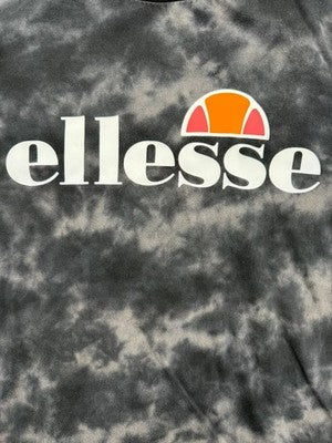 Ellesse Black Tie Dye Women's T-Shirt UK 12 Short Sleeve Logo