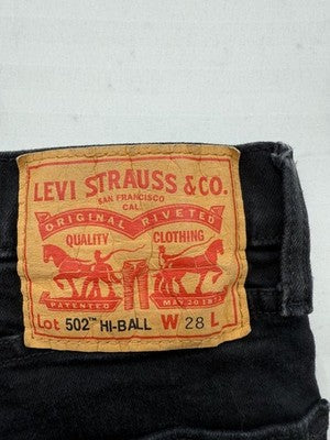Levi's 502 Hi-Ball Black Slim Tapered Stretch Jeans W28 L32 Men