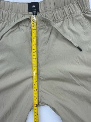 H&M Hombres Beige Utility Cargo Pantalones Slim Fit Talla M Cordón Elástico