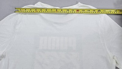 Puma Men's White S Short Sleeve Cotton T-Shirt Cat Logo Crew Neck