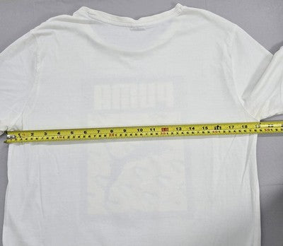 Puma Men's White S Short Sleeve Cotton T-Shirt Cat Logo Crew Neck