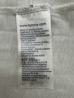 Tommy Jeans Women's White Graphic Logo T-Shirt M Regular Fit Cotton