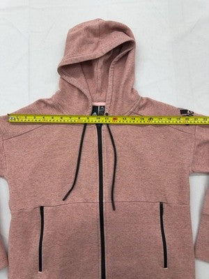 Adidas Women's Pink Full Zip Fleece Hoodie S Regular 3-Stripes