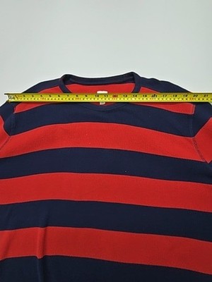 GAP Boys Red Striped Ribbed Knit Crew Neck Sweater XXL Regular