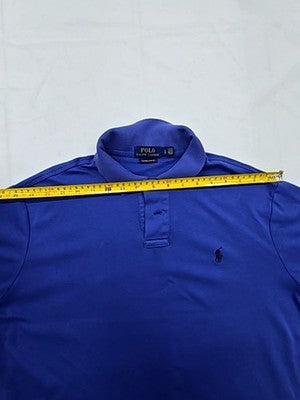 Polo Ralph Lauren Royal Blue Cotton Polo Shirt L Custom Slim Fit Short Sleeve