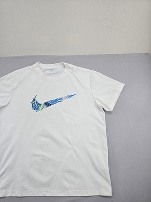 Nike Men's 2XL White Swoosh Sportswear Cotton T-Shirt Short Sleeve