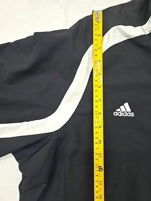 Adidas Men's XL Black Striped Training Jacket Zip Pockets Poly