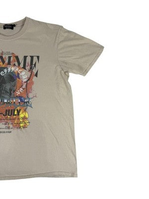 Boohoo Man Cream Skull Graphic T-Shirt M Regular Fit