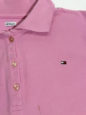 Tommy Hilfiger Men's Golf Polo Shirt L Classic Pink Cotton Short Sleeve Casual