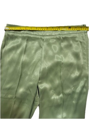 Zara Woman NWT Green Flared Satin Effect Pants Size Medium