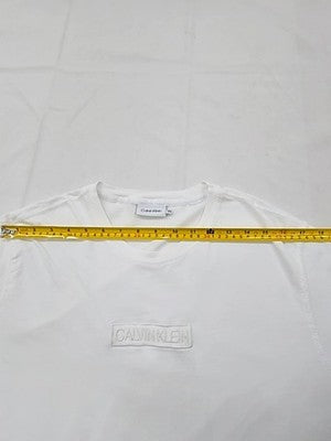 Calvin Klein Men's White XXL Short Sleeve Logo T-Shirt Cotton Jersey