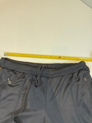 Adidas Black XL Track Pants Satin Elastic Waist Drawstring Zip
