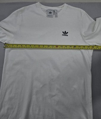 Adidas Men's White Trefoil T-Shirt M Cotton Crewneck