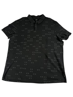 Armani Exchange Men's Black XL Polo Shirt Short Sleeve Cotton