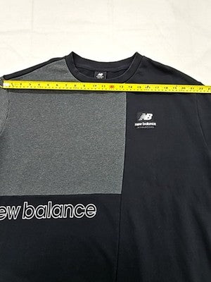 New Balance Men's Color Block Crewneck Sweatshirt XL Gray Black