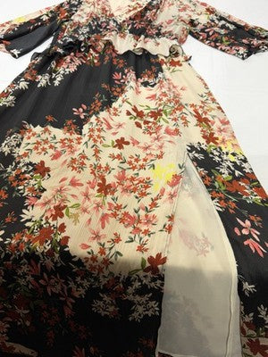 Zara Woman Zw Collection Ruffled Dress Size M Open Slit Elegant