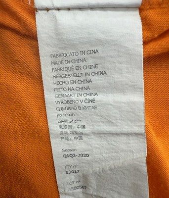 Kappa Men's Orange Striped Short Sleeve T-Shirt Med Logo M E503017