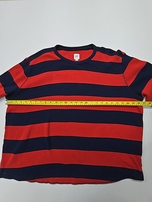 GAP Boys Red Striped Ribbed Knit Crew Neck Sweater XXL Regular