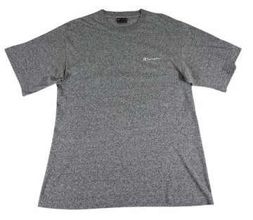 Champion Men's Heather Gray L Short Sleeve Crew T-Shirt Embroidered Logo