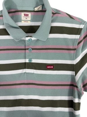 Levi's Men's XS Multi-Color Striped Cotton Polo Shirt