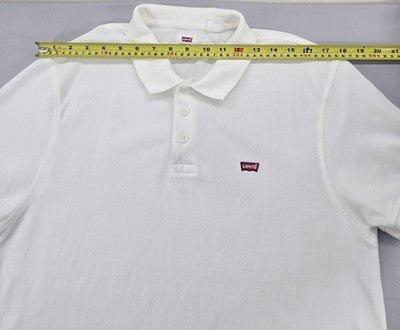 Levi's Men's White Cotton Polo Shirt M Relaxed Fit Short Sleeve