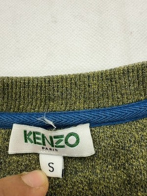 Kenzo Green Crewneck Sweatshirt S Embroidered Tiger Logo Cotton