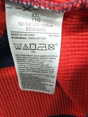 GAP Boys Red Striped Ribbed Knit Crew Neck Sweater XXL Regular