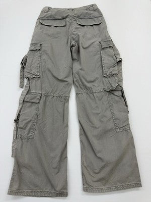 Bershka Unisex Gray Cargo Pants Size M Relaxed Cotton Drawstring