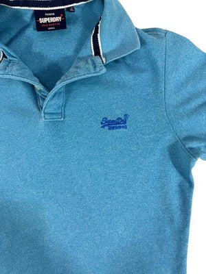 Superdry Men's Small Royal Blue Cotton Polo Shirt